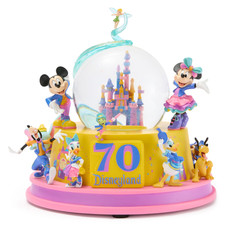 Disney Disneyland 70th Mickey Mouse and Friends Light-Up Musical Snowglobe Xmas