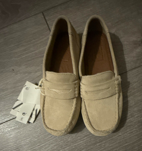 Zara boys beige suede - suede, slip-on