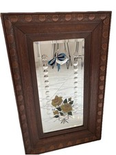 Vintage hand painted oak frame gypsy mirror 