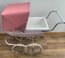 Pink Silver Cross Oberon Coach Built Dolls Pram