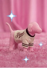 PINK BY VICTORIA'S SECRET LOGO VARSITY SWEATER PLUSH MINIDOG SUMMER 2025 NWT
