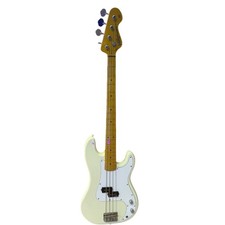 Vintage V4MVW Maple Neck Vintage White Bass Guitar