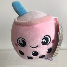 Squishmallow Plush Bubble Tea Boba Soft Toy Cute Pink Plushie Clip On