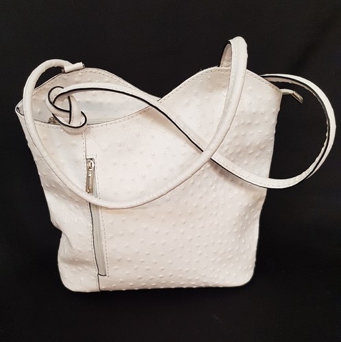 Italian white leather shoulder - white,