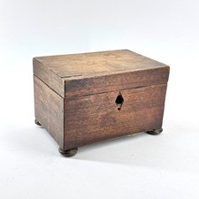 ANTIQUE WOODEN JEWELLERY BOX RED LINED SMALL CHEST FOOTED CHEST COLLECTIBLE