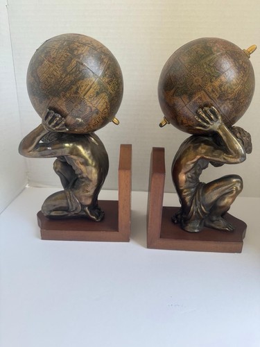 Vintage atlas globe - vintage, bookends