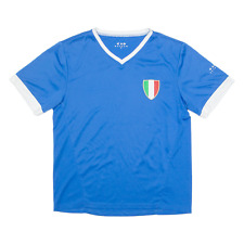 EXTEND Italy Mens Football Shirt T-Shirt Blue V-Neck S