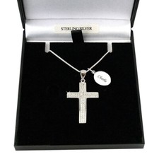 Large Silver Cross Necklace