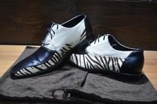 Bespoke Custom Shoes Zebra, White and Black Dress Shoes - UK 9 EU 43 - Great Con