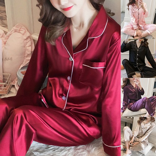 Womens satin pyjamas - satin,