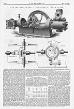 BERNAY'S Steam Pump Antique Print 1885
