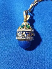 Gorgeous Fabergé-Style Egg Pendant Necklace