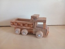 Wooden Handmade Army Truck Toy – Solid Wood Car with Movable Wheels