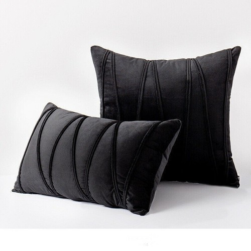 Velvet check cushion cover - velvet,