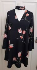 Zara Tulip Print Black V-Neck