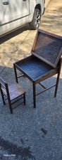 Antique Vintage Child's School Desk, Flip Top Lid And Chair Included