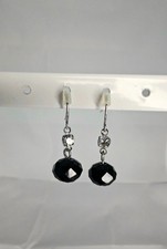 Black Bead Drop Earrings