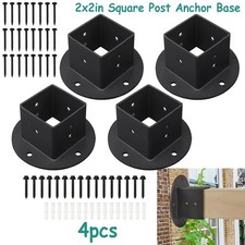 4x Black 50mm 2x2" Square Post