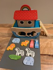 Noah's Ark Playtive Shape Sorting Wooden Toy with Animals & Original Box