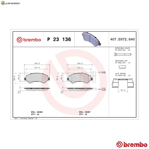 Brake pad set - pad, 23