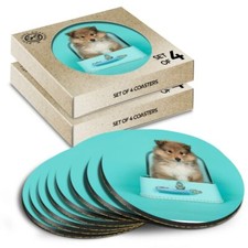 8 x Boxed Round Coasters -