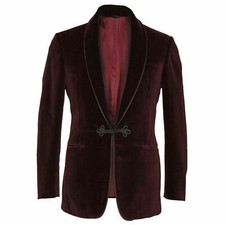 Men Burgundy Smoking Jacket