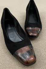 VANELI VINTAGE Italian black womens square toes shoes Size 6UK/8.5US (N)