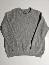 Barbour Jumper Mens XXL 2XL Grey Wool Ribbed Knit Sweater Fisherman