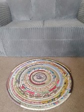 Hand Made Circular Jelly Roll Rug, For Coffee Tables Or Any Place At Your Home