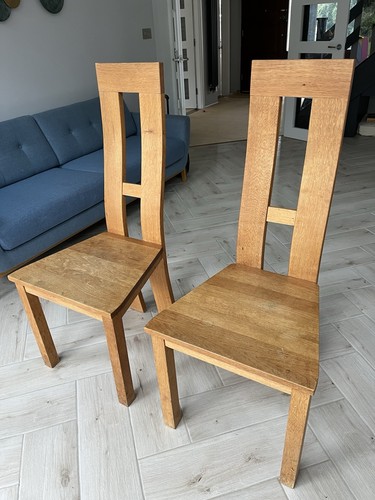 Solid oak chairs set - set, of