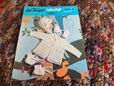 LEE TARGET crochet pattern 8978 baby matinee coat bonnet bootees mitts  18-23”