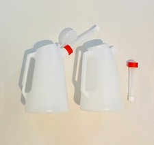 2 pack 2L Measuring Jug With Flexible Spout & Lid Fluid Fuel Oil Petrol Diese