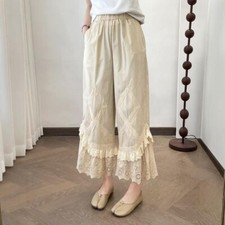 Ladies Victorian Bloomers Pants Renaissance Pettipants Ruffle Trousers Mori Girl