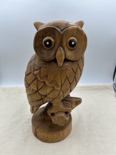 Hand carved wooden - wooden, owl