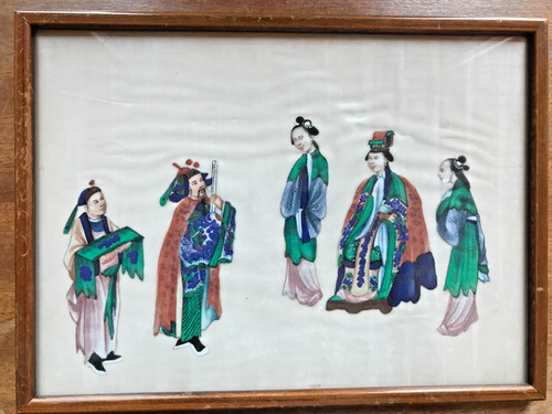 Antique chinese export pith - chinese,
