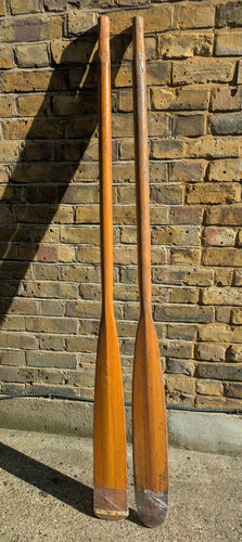 Vintage wooden boat - vintage, oars