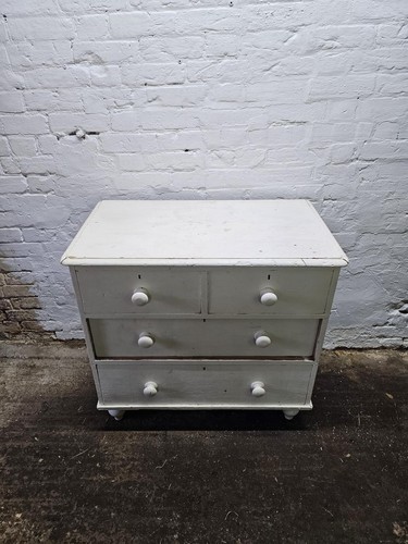 Victorian painted pine chest - painted,