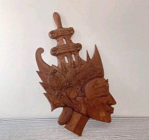 Wooden asian diety head - head, mask