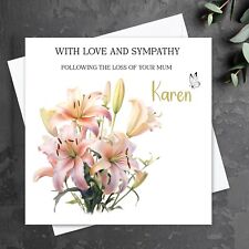 Personalised  Sympathy Card,  Condolence Card,  Bereavement Card, Flower Card