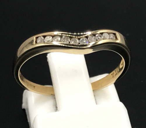 Diamond wishbone ring 9ct - diamond, ring.