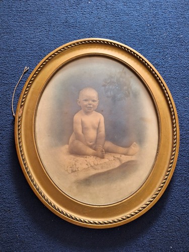 Antique oval frame - frame, baby