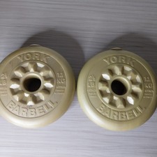 York Barbell Dumbell Plates Weights Pair 1.1KG 2.5lbs for 1 Inch Bars Lifting
