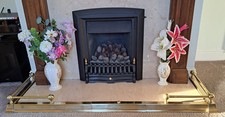 Antique Extending Brass Fireside Fender Fire Surround 