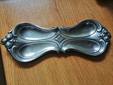ANTIQUE PEWTER PEN REST / DESK TRAY c1900 CLASSIC  ART NOUVEAU PIECE