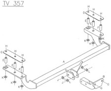 Towtrust Fixed Flange Towbar For Vauxhall/Opel Astra Hatchback 2004 To 2009