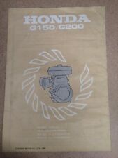 Honda G150/G200 Owners Manual