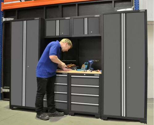 Garage storage cupboards wall - garage,