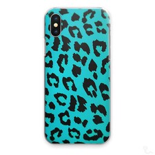 BLUE LEOPARD PRINT PHONE CASE