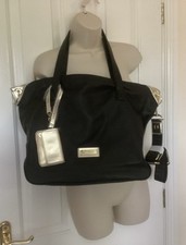 Versace Womens Black/Gold Handbag Purse Versace Perfume Tote Weekender /Travel