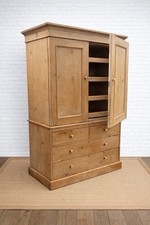 Antique Pine Linen Press With